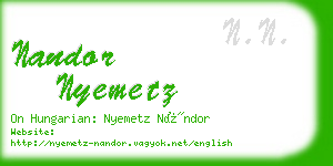 nandor nyemetz business card